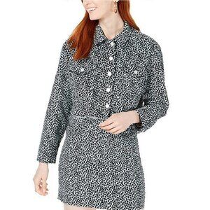 SALE. T.D.C. Leopard Denim Crop Blue Jacket. S, M, XL